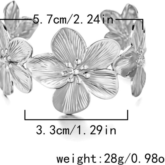 Brand New Silver Butterfly Wide Cuff Bracelet Statement - Picture 5 of 6